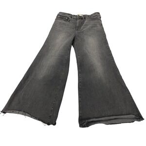 Madewell Women's Wide Leg Flared Jeans in Washed Black